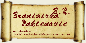 Branimirka Maklenović vizit kartica